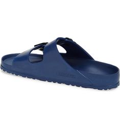 BIRKENSTOCK Essentials - Arizona EVA Waterproof Slide Sandal, Alternate, color, NAVY Adjustable Cushioned Slides For Outdoor Activities, Textured Open Toe Slides For Outdoor Activities, Open Toe Slides With Textured Footbed For Outdoor, Synthetic Slide Sandals For Outdoor Activities, Synthetic Flip Flops With Textured Footbed For Outdoor, Solid Color Synthetic Slides With Textured Footbed, Flat Synthetic Sport Sandals With Textured Footbed, Outdoor Synthetic Slides With Textured Footbed, Comfortable Waterproof Slide Sandals