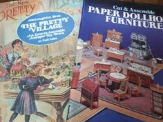 two children's books about furniture on a table