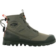 The latest incarnation of Palladium's hallmark model, the Pampa Travel Lite Boot features a vegan-friendly construction and ultra-light packable uppers for a light and easy travel boot that we also like for casual, everyday wear. Casual Green Durable Boots, Casual Adventure Boots With Cushioned Footbed, Lightweight Outdoor Sneakers With Round Toe, Lightweight Outdoor Sneakers, Functional High-top Boots With Removable Insole, Functional Waterproof Boots With Rubber Sole, Durable Nylon Casual Boots, Durable Casual Nylon Boots, Functional Slip-on Outdoor Boots