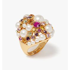 Kate Spade Pearl Caviar Statement Ring Nwt Color: Cream/Multi Size: 7 Setting Dimensions: 1.25" X 1.12" Band Width: 0.12" Weight: 14.43g “ Some Pearl Caviar For You? If You Ask Us: Pearls Make Everything More Elegant, Like This Statement Ring, For Instance.” ( From Kate Spade) Plated Metal, Cubic Zirconia, Glass, Plastic Pearl Dust Bag And Gift Box Included White Kate Spade Jewelry For Formal Occasions, Kate Spade White Jewelry For Anniversary, Formal White Kate Spade Jewelry, Elegant Kate Spade Gold Rings, White Kate Spade Jewelry, Kate Spade Elegant Gold Ring, Elegant Luxury Kate Spade Jewelry, Kate Spade White Round Jewelry, Kate Spade Pearl Necklace