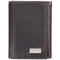 There's room for more inside this Nappa leather wallet from Kenneth Cole Reaction, a spacious tri-fold that holds up to 11 cards and includes RFID technology that helps protect data..Exterior dimensions: 3.33' x 4.3' x 0.75'.Interior: lining helps protect RFID chips on credit and debit cards; eleven credit card slots; two pockets; ID window.Exterior: tonal stitching, logo.Leather; lining: polyester.Spot clean only.Imported Window Exterior, Rfid Technology, Men's Bags, Kenneth Cole Reaction, Trifold Wallet, Mens Gift Sets, Tri Fold, Socks And Hosiery, Baby Clothes Shops