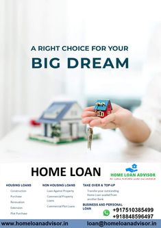 a hand holding a house key with the words home loan written on it