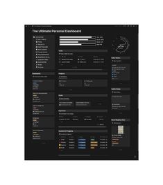 the ultimate personal dashboard is shown in black