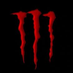 the monster logo on a black background with red and white lettering that says monsters,