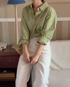 [Ad] 32 Smart Casual Women Summer Outfits Hacks You'll Be Surprised By Right Now #smartcasualwomensummeroutfits Korean Shirt Outfit Women, Khaki Shirt Outfit Women, Pale Green Outfit, Korean Casual Outfits Women, Korean Campus Outfit, 2023 Spring Trends, Smart Casual Women Summer, Smart Casual Women Outfits, Campus Outfit