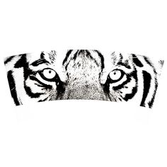 a black and white photo of a tiger's face with its eyes wide open