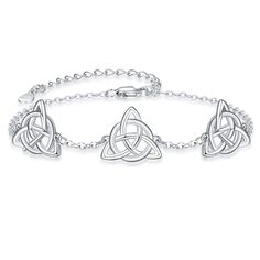 PRICES MAY VARY. 【BEAUTIFUL YEARNING】Family affection, friendship, and love make our lives full of sunshine and hope. Trinity knot bracelets perfectly interprets this dynamic cycle of joy intertwined.Sterling Silver Triquetra Celtic Knot Bracelets for Women. 【UNIQUE DESIGN】Trinity Celtic knot symbolizes three inseparable elements: love, respect, and protection.This uniquely designed jewelry has an irresistible braclets. 【 HIGH-QUALITY MAKING】Irish jewelry Gift is made of 925 sterling silver to e Elegant Sterling Silver Jewelry For Friendship, Sterling Silver Friendship Spiritual Bracelets, Symbolic Friendship Bracelet Jewelry, White Gold Friendship Bracelets, Sterling Silver Round Jewelry For Friendship, Sterling Silver Friendship Bracelet, Sterling Silver Jubilee Bracelet For Friendship, Silver Spiritual Bracelets For Friendship, Symbolic Sterling Silver Friendship Bracelets