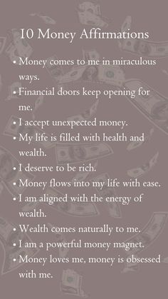 the ten money affirmations