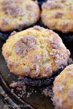 some type of muffin with powdered sugar on top