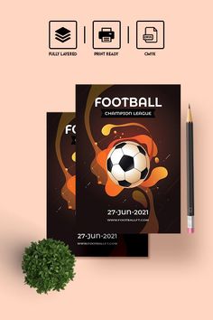 a flyer for a football tournament with a soccer ball on it