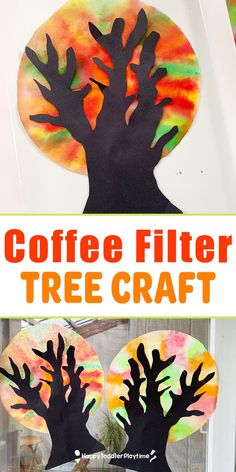 this coffee filter tree craft is perfect for kids to make it looks like they are in the woods