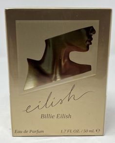 an empty box with a woman's profile on it and the words eliish written in cursive writing