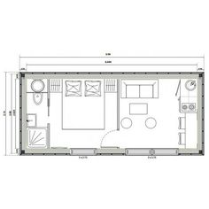 the floor plan for a small cabin