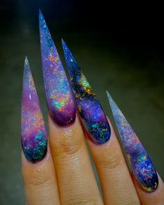 Magic Opal-Pamper Nail Gallery Nail Design Glitter, Tree Nail Art, Opal Nails, Tree Nails, Nail Art For Beginners, Colorful Nail, Galaxy Nails, Dope Nails, Nail Polishes