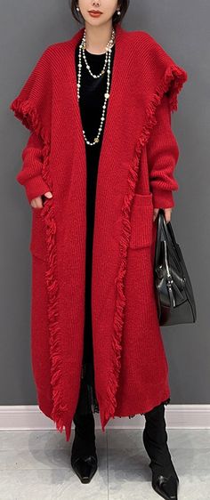 Don't miss our New Season Arrivals Get Your Perfect Looks! Worldwide delivery Casual Red Knit Outerwear, Cheap Red Knitted Outerwear, One Size Red Knitted Outerwear, Red Soft Knit Winter Outerwear, Cozy Red Knitted Outerwear, Knit Long Cardigan, Cardigan Winter, Sailor Collar, Curvy Girl Outfits