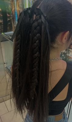 Hair Inspo Long Hairstyles, Camo Hairstyles, Ponytail With Braids Hairstyles, Hairstyle Inspo Aesthetic, Cute Hair Styles Long Hair, Fun Braided Hairstyles, Pig Tails Hairstyles, Braid Hairstyles For Long Hair, Pigtails Hairstyles