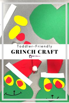 the grinch craft is made with construction paper