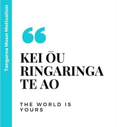 the book cover for 66 kei ou ringringa teao, the world is yours