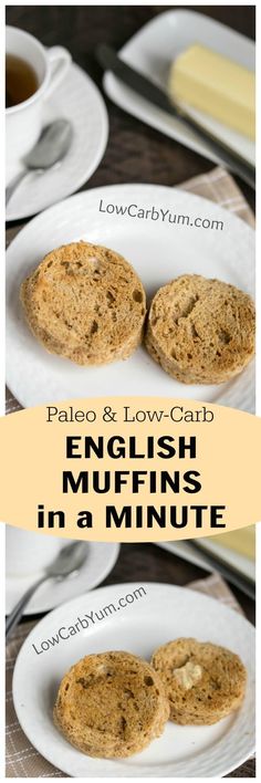 Miss bread with breakfast? It only takes a couple minutes to make a paleo English muffins in a minute. And they are low carb and grain free! | LowCarbYum.com Carb List, Paleo English Muffin, Low Carb English Muffin, Gluten Free English Muffins, Paleo Breads, Paleo Foods, Baking 101, Paleo Bread