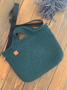 Women's handbag made of crochet. The bag is closed with a zipper. A green handbag. Bag width 14,17 inch Height 10,63 inch Adjustable strap, length 39,27 inch (+metal fittings 3,15 inch). Trendy Green Crochet Travel Bag, Green Trendy Crochet Travel Bag, Green Trendy Crochet Shoulder Bag, Trendy Green Crochet Shoulder Bag, Trendy Handmade Crochet Bag For Everyday Use, Trendy Green Crochet Bag With Adjustable Strap, Green Crochet Bag For Daily Use, Handmade Green Crochet Shoulder Bag, Green Crochet Shoulder Bag For Daily Use