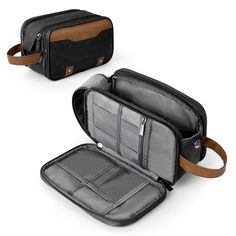 PRICES MAY VARY. Extra Electronic Organizer: Wedama toiletry bag for men is designed with electronic cable organizer compartment. The multiple mesh pockets and elastic loops are great for taking your cords, cables, USB drive, cellphone, charger, mouse, flash drive, and other accessories, which also protect your electronics accessories. Saying goodbye for messy cords, making your life happier. Large Capacity: 9.5 x 4.8 x 6 inches. You can quickly put all the toiletries, hair wax, shower gel, sham Portable Black Travel Pouch, Large Capacity Black Leather Pouch, Black Rectangular Pouch With Luggage Sleeve, Black Leather Pouch With Large Capacity, Durable Leather Bag For Daily Use, Durable Leather Bags For Everyday Use, Durable Everyday Pouch Bag, Durable Leather Functional Bag, Durable Functional Leather Bag