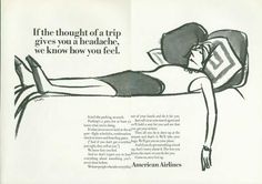 an advertisement for american airlines shows a woman laying on the bed