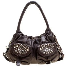 Brown Leather Satchel, Silver Key, Studded Bag, Brown Leather Handbags, Brown Handbag, Woman Bags Handbags, Sonia Rykiel, Dark Beauty, Handbags Online