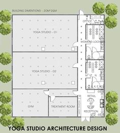 the floor plan for a yoga studio