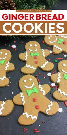 These gingerbread cookies are the perfect Christmas dessert idea! They're perfect for decoration or dunking on coffee. Spiced, crunchy, and with icing, this is an easy Christmas cookies for your holiday baking recipes! Impressive Christmas Dessert, Icing For Gingerbread Cookies, Make Gingerbread Cookies, Best Gingerbread Cookie Recipe, Holiday Cookie Exchange Party, Gingerbread Cookie Recipe, Easy Gingerbread Cookies, Best Gingerbread Cookies, Gingerbread Cookie Dough