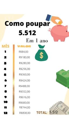 a poster with money and piggy bank sitting on it's back side, in spanish