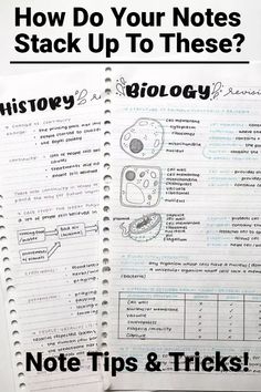 an open notebook with text on it that says how do your notes stack up to these?