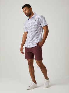 We created the perfect short sleeve button up, with the right mixture of comfort and style, just for you. Our performance shirts have 4-way stretch, are moisture wicking, wrinkle resistant and above all a great new addition to your wardrobe. The performance shirt will be your go-to for any occasion - day to night. This is a shirt that will have you satisfied at any given time. Details Model is 6'1" and wears a size medium. Care: Machine wash cold on delicate cycle, low tumble dry, do not iron Co To Night, Womens Clothing Stores, Short Sleeve Button Up, Short Sleeve Button, Gold Coast, Patterned Shorts, Short Sleeve Shirt, Clothing Store, Moisture Wicking