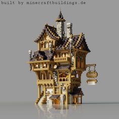 an image of a building made out of legos with text that reads, build by minecraft buildings de