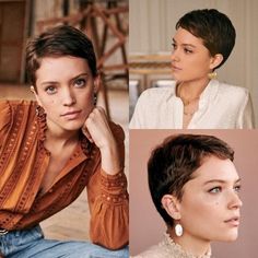 Short Seventies Hair, Really Short Pixie Haircut, Pixie 70s Short Haircuts, Micro Pixie, Feminine Pixie, Cropped Pixie Haircut, Cropped Haircut For Women, 1960s Pixie Haircut, Classic Pixie Haircut