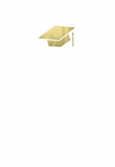 a gold graduation cap on top of a white background