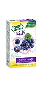 true lemon kids growy grape juice with blueberries and green leaves, 16 fl oz