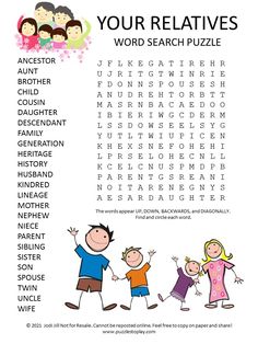 a printable word search puzzle for kids