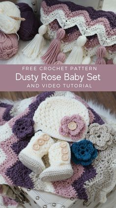 crochet baby set and video instructions