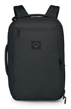 an image of a black backpack on a white background