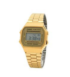 Size : 35 39 10 mm. Gold Digital Watch With Subdials, Classic Gold Chronograph Watch With Date Display, Gold Watch Accessories With Rectangular Analog Dial, Gold Digital Watch With Stopwatch, Classic Gold Chronograph Digital Watch, Classic Gold Stopwatch Watch Accessories, Classic Gold Watch Accessories With Stopwatch, Casio Watch, Retro Vintage