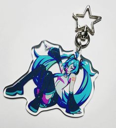 Hatsune Miku glitter epoxy keychain. The keychain 6cm (2.5inch). Don't forget to peel off the protective film on both sides of the product! SHIPPING: Orders will be shipped from the Netherlands as a small package with tracking. Once your order has been shipped, you will recieve a tracking code. Epoxy Keychain, Vocaloid Characters, Splatoon, Hatsune Miku, Vocaloid, Anime Funny, The Netherlands, Keychains, Netherlands