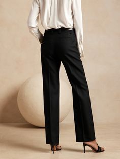 Lido Straight Wool Pant | Banana Republic Fitted Bottoms With Straight Hem For Winter, Straight Silhouette Dress Pants With Belt Loops For Office, Elegant Pants With Pressed Crease And Straight Silhouette, Elegant Wide Leg Wool Pants, Elegant Straight Silhouette Pants With Pressed Crease, Elegant Straight Pants With Pressed Crease, Elegant Wool Wide Leg Pants With Pressed Crease, Straight Silhouette Pants With Belt Loops, Chic Straight Silhouette Pants For Formal Occasions