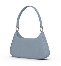 The Harmony Shoulder Bag is a modern and minimalist take on the crescent shape taking the world by storm. This luxurious leather shoulder bag tucks comfortably under your arm and carries just what you need. The secure zippered top holds your valuables secure and the four card slots make a bulky wallet unnecessary. Your shoulders will thank you for this luxurious shoulder bag! Modern Blue Rectangular Baguette Bag, Modern Blue Bags With Interior Card Slots, Elegant Blue Baguette Bag With Detachable Strap, Elegant Blue Baguette Bag With Top Handle, Daily Blue Leather Baguette Bag, Blue Leather Baguette Bag For Everyday Use, Blue Leather Baguette Bag For Daily Use, Elegant Blue Baguette Bag For Everyday Use, Blue Double Handle Baguette Bag For Everyday Use