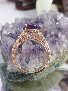 Excited to share the latest addition to my #etsy shop: Natural Purple Amethyst Solid Sterling Silver & Rose Gold Plated Filigree Floral Ring Size {Made To Order}#173 https://etsy.me/37vnFAf #jewelry #ring #rosegold #no #yes #girls #purple #amethyst #floral Purple Promise Ring With Intricate Design, Spiritual Purple Amethyst Wedding Ring, Purple Intricate Design Promise Ring, Amethyst Rings With Intricate Design For Wedding, Oval Amethyst Ring With Intricate Design, Purple Amethyst Ring With Intricate Design For Promise, Purple Amethyst Promise Ring With Intricate Design, Intricate Amethyst Wedding Ring, Heirloom Purple Amethyst Ring With Intricate Design