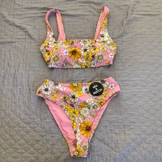 Includes Both Top And Bottom! Size Small, New And Never Worn! Forever 21 Swimwear For Spring, Trendy Pink Swimwear For Spring, Floral Bathing Suit, Floral Bathing Suits, Orange Swimsuit, Suit Swimsuit, Bathing Suit Bottoms, Womens Bathing Suits, Swimsuit Tops