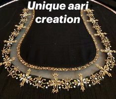 Black Blouse Maggam Work Designs, Net Work Blouse, Design Of Blouse, Blouse Maggam Work Designs, Black Saree Blouse Designs, Aari Neck Design, Handwork Designs, Black Saree Blouse, Simple Aari Work