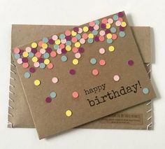 two birthday cards with confetti on them