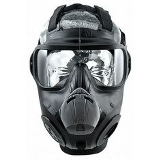 a full face mask with goggles is shown on a white background and has no image in it