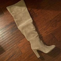 Mint Condition Aldi Suede Boot Has Inner Leg Zipper For Pull On Assist, 18” Wide Leg Circumference At Widest Point, 16” At Cuffed Or Fold Down Cuff. Elastic Insert At Leg Entrance. Size 8. This Is A Beauty. Boot Is 27” Long.. Over The Knee Boot Type. Has Box And Original Packaging.Please Specify As To If The Original Should Be Sent(Upon Sale) Beige Fitted Suede Knee-high Boots, Aldo Shoes Women, Thigh High Suede Boots, Boot Types, Thigh High Boots, Suede Boots, Thigh Highs, Over The Knee, Over The Knee Boots