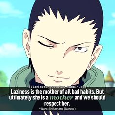 an anime quote with the caption that reads,'happiness is the mother of all bad